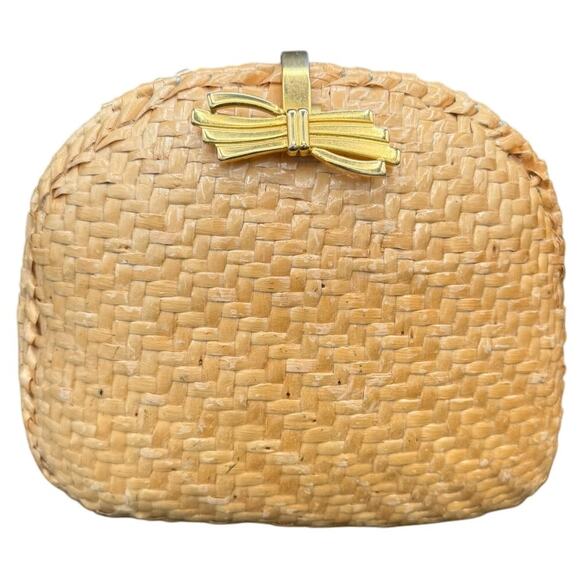 Koret Handbags - Vintage 1960s Koret Basketweave Natural Gold Handbag Wicker Woven Purse Boho